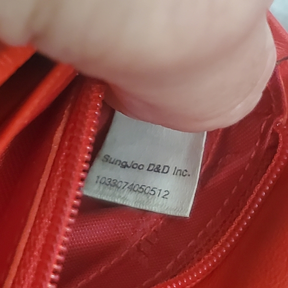 MCM Red Leather Studded Logo Motifs Trifold Wallet w/ Charms - Picture 9 of 16